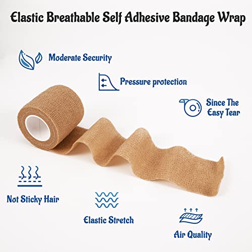 24 Pack 2” X 5 Yards Self Adhesive Bandage Wrap Athletic Elastic Breathable Cohesive Bandage Wrap Rolls For Stretch, Sports, First Aid, Wrist, Ankle Sprains, Swelling, And Vet Wrap(Rainbow) #TOP2