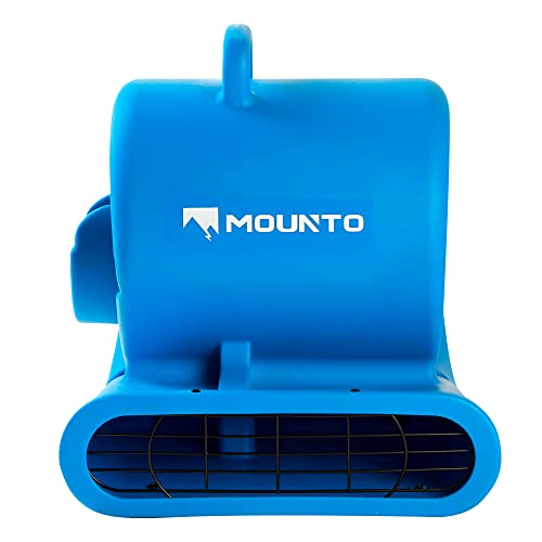 Mounto 1/3hp 2000cfm Air Mover Carpet Dryer Blower Floor Drying Fan - 3-Speed Air Mover Industrial Fan w/Dual GFCI Outlet, 25ft Power Cord for Drying, Cooling, Air Circulation - Thumbnail 2