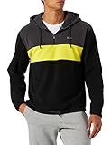 FILA Herren Men Perry Fleece Half Zip Hoody Kapuzenpullover, Black-Asphalt-Sulphur Spring, M