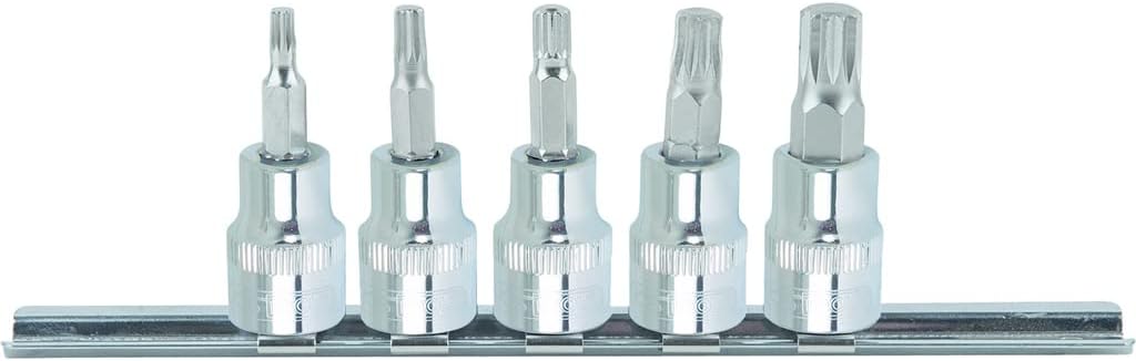 KS TOOLS 3/8" CHROMEplus Bit Socket Set Spline (XZN), 5 pcs M4-M10