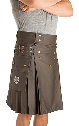 Damn Near Kilt Em Men s Sport Utility Kilt Small Dark Gray
