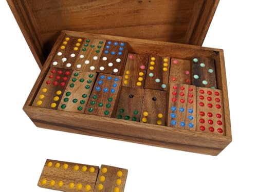 Juego de Dominó Doble 9 de Madera, 56 Piezas miniatura 4