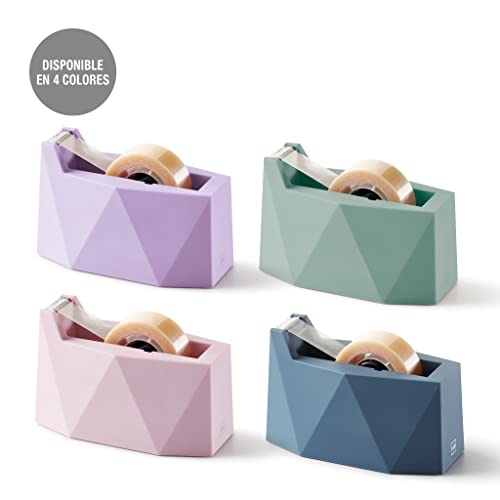 Miquelrius - Klebebandabroller, Klebebandspender für büro und bastelarbeiten, Stabiler halt und kompaktes design, Ideal für klebeband und Washi-Tape, Grüner klebebandhalter