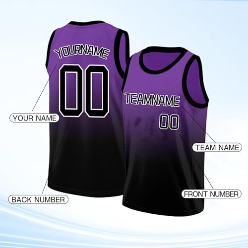 Image of Custom Basketball Jersey for Men - Personalized Name & Number, Embroidered or Printed, Athletic Shirt for Kids, Boys & Youth