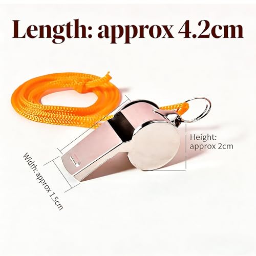 36 Silbatos Deportivos de Acero Inoxidable con Lanyard miniatura 7