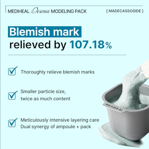Image of Mediheal Derma Modeling Pack (Madecassoside)*2 - Relieving Blemish Marks For Clear Skin - Easy DIY Home Spa Kits, Hydrating Icy Jelly Mask For Skin Refreshment