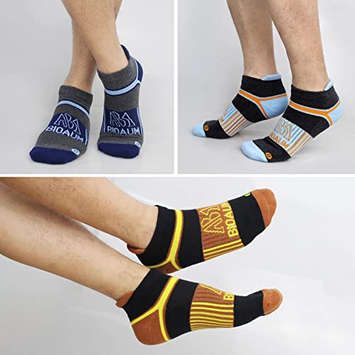 Bioaum Cushioned Men's Ankle Socks Size 10-13, 6 Pairs Cotton Athletic Sport Breathable Low Cut Socks For Running #TOP3