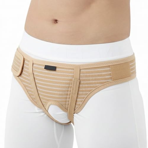 Faja de Hernia Inguinal para Hombre, Ajustable, Beige, Grande miniatura 1