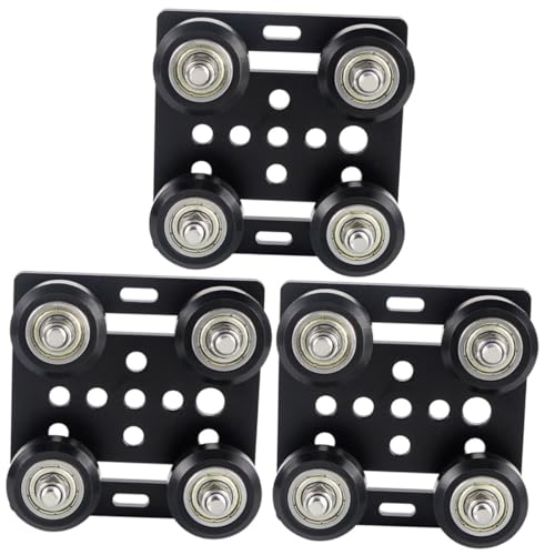 OKUMEYR 3pcs Gantry Plate Pulley Wheels Slot Support Plate for Aluminum Profiles Easy to Install for Printers and Cnc Ma