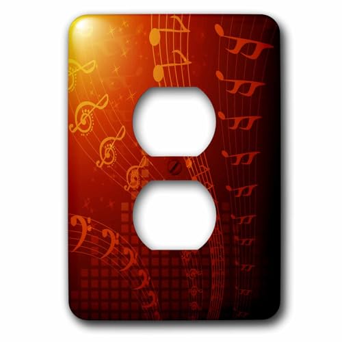 Notes de musique orange pour décorer un studio ou salon moderne - 2