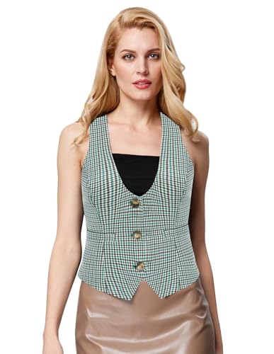 Image of GRACE KARIN Women's Suit Vest Top, Dressy Casual Sleeveless Button Waistcoat, Fromal Steampunk Blazer for Work Office