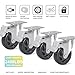 5 Inch Swivel Caster Wheels, Casters Set of 4 Heavy Duty, Locking Industrial Casters with Brake, Polyurethane Swivel Top Plate Caster Wheels for Furniture and Workbench Cart,Black