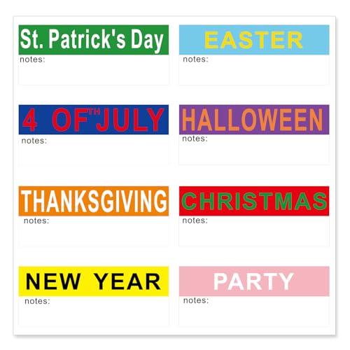 Holiday Color Coded Labels Multi-Pack - 40PCS Seasonal Decoration Storage Stickers for Christmas Halloween Easter - Labels for Home Office & Classroom Organization Moving Supplies