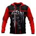 Męskie Bluzy Z Nadrukiem 3D Templariuszy Średniowieczna Zbroja Krzyżowcy Krucjaty Cosplay Harajuku Jesus Kurtka Sweter Unisex Dres,Red hoodie zip,6XL