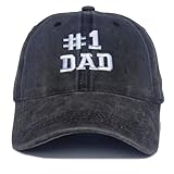Daddy Hat - #1 Dad Hat Baseball Caps Adjustable Denim Outdoor Snapback for Husband Papa Black