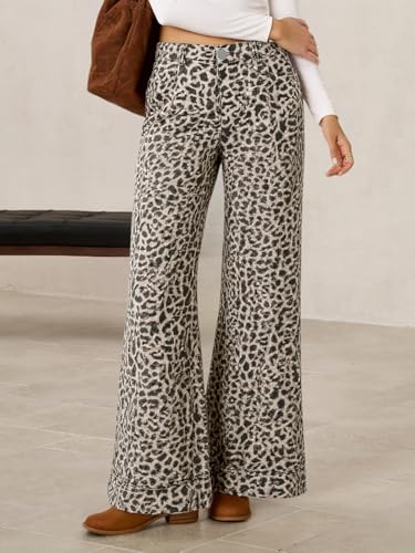 Cicy Bell Women's Floral Baggy Wide Leg Jeans Casual High Waisted Boyfriend Vintage Boho Denim Pants with Pockets2