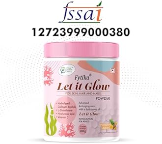 Fytika Let It Glow 200G Each (Pineapple, Pack of 2) Marine Collagen Supplement for Men & Women|L- Glutathione, Vitamin C, Sesbania Agati Extract|Promotes Healthy Skin, Hairs and Nails
