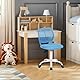 FurnitureR Bunte Schreibtischstuhl, Modernes verstellbares Design Computer Sitz, Swivel Armless Stuhl, Kinderzimmer, Home Office Task Chair, Blau M