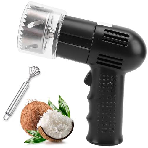 Abretuercas eléctrico automático, perforador y raspador de cáscara de acero inoxidable con un solo botón para frutos secos jóvenes y maduros, perfecto para el hogar, tienda y barra de jugos