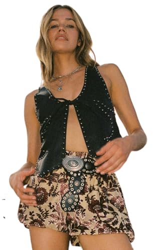 Nasty Gal Faux Leather Studded Tie Front Vest