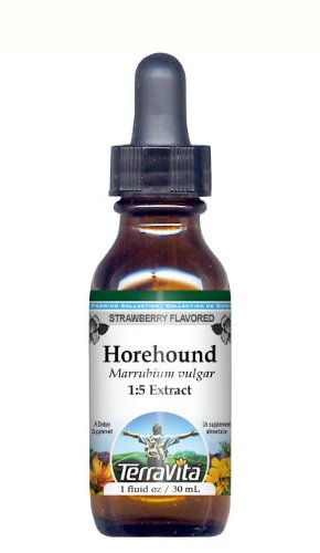 Horehound - Extracto líquido de glicerita (15) - Sabor a fresa (1 onza líquida, ZIN 428094) - Paquete de 2