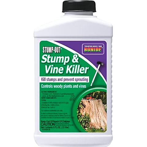 Bonide 2746 Stump & Vine Killer Concentrate, 8 oz Stumps and Vines Without harming Turf. Contains Brush Easy Application. Kills Oak, Poison Ivy and More, 1 Cover