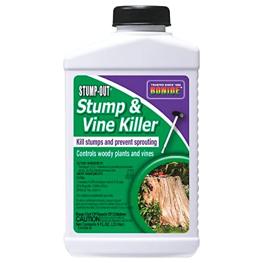 Bonide 2746 Stump & Vine Killer Concentrate, 8 oz Stumps and Vines Without harming Turf. Contains Brush Easy Application. Kills Oak, Poison Ivy and More, 1