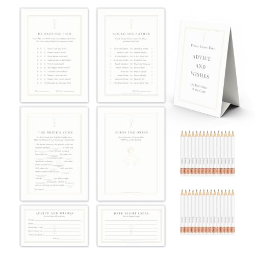 Diakos 5-in-1 Champagne Gold Bridal Shower Games Set for 30 Guests by Diakos - Used condition - US$14.73