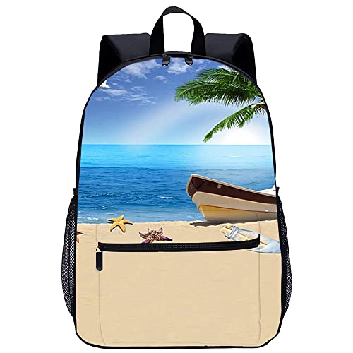 Mochila de senderismo y ciclismo con paisaje costero para rutas
