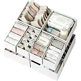 Criusia Drawer Organizer Clothes 12 Pack - Fabric Closet Organizers and Storage for Nursery Organization - Dresser Drawer Dividers for Baby Clothes/Socks/Underwear/Bras - College Dorm Room Essentials