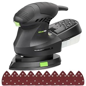 GALAX PRO 200W Detail Sander – 12000 OPM Electric Orbital Sander Paired with Dust Collection and 10 Pieces of Sandpaper
