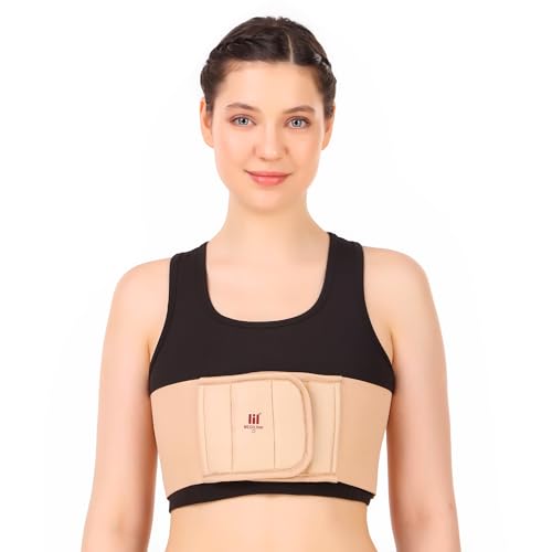 Image of Chest Rib Belt Elastic Wrap (Small) - Compression & Support Brace for Rib Injury, Chest Pain Relief, Muscle Strain Recovery for Men & Women