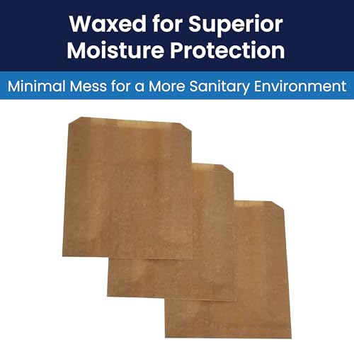 Image of Hospeco HS-6141 Waxed Kraft Receptacle Liner Bags, 250 Count - Moisture-Resistant Feminine Hygiene Waste Bags, Fits Sanitary Disposal Units,9.25 x 10.5 x 3.25 in