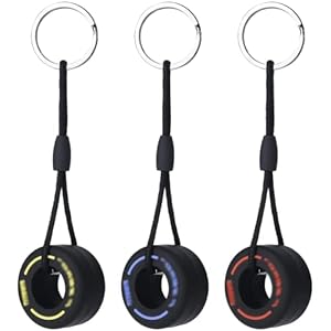 IRYNA 3 Pack Mini Cute Tire Keyring F1 Racing Key Chain Pendants, Fashion Ultra Soft Rubber Tire Key Ring, Simulation…