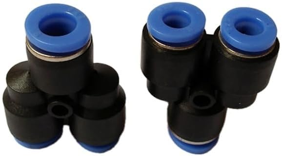 2 Pcs Y Union Tube Quick Connector Fittings 8mm to 6mm