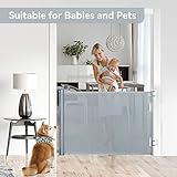 Hawthyhome Treppenschutzgitter Türschutzgitter Ausziehbar 0-140CM, Kinderschutzgitter,Schutzgitter Treppe für Babys und Haustiere Geeignet für Treppen, Türen, Terrasse (Grau-140CM