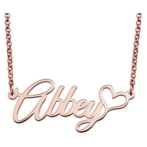 Casa De Novia Custom Personalized Any Name Necklace Stainless Steel Heart Pendant Jewelry Personalized Gift for Abbey Cover