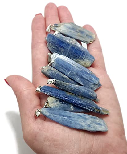 Cianita Azul Bruta Pedra Espada de Miguel Cristal Pingente Cor:Azul