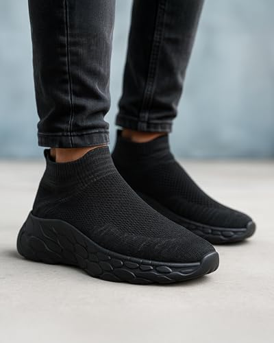 Image of Kraasa Walking Shoes for Men Height Increasing Sports Shoes Ultra Grip Soft Sole Gym Shoes Workout Lightweight Running Shoes for Men