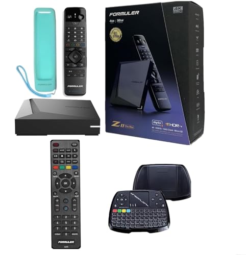 Formuler Z11ProMax 4K Android 11 4GB Ram 32GB Storage with Universal Bluetooth Voice Remote & Premium Protective Silicone Remote Cover + Formuler 02f9 Remote + 7 Color Keyboard + Formuler Phone Stand