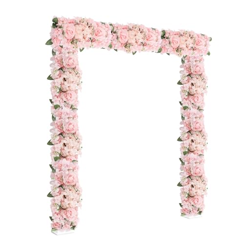 ZHISHUAI 6 Pack Artificial Peony Garland,Wedding Arch Artificial Flower Panels,Flowers Wall Backdrop Panel for Wedding Dining Table Christmas Home Party Decor (Pink)