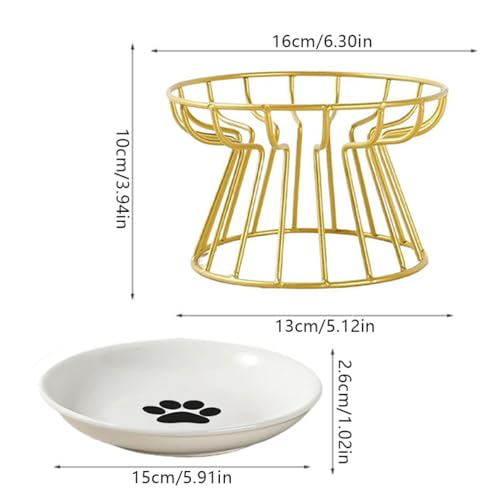 Plat pour chat surélevé en céramique éliminant les reflux et vomissements