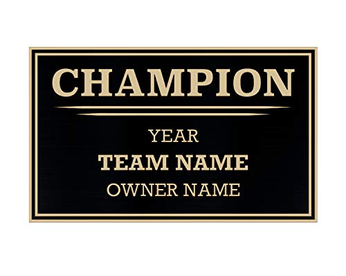 Image of TrophySmack 3 Column Single Winner League Plate - Customizable Engraved League Plate - Fantasy Football Trophy Champion Award Plate (Silver or Black)