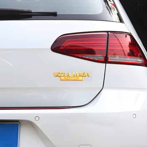 AICEL Ultra MAGA Edition Emblems, 3D Raised Full Metal Car Decals, Classic Personality Labels Car Badges with Strong Adhesive, Exterior Auto Body Decor Embossed Stickers for Car, Truck