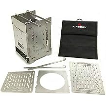 Firebox Bushcraft Camp Stove Kit - Wood Burning/Multi Fuel - Collapsible/Folding - Portable Campfire - Model Gen 2 5 inch / G2-5" Stainless Steel Camping Stove