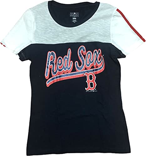 Campus Lifestyle Boston Red Sox Women's Scoop Neck Sparkle T-Shirt Small