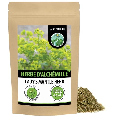 Alpi Nature Alchemille Tisane 125g, Alchémille Thé en Vrac, Herbe d'Alchémille Séchée et Coupée