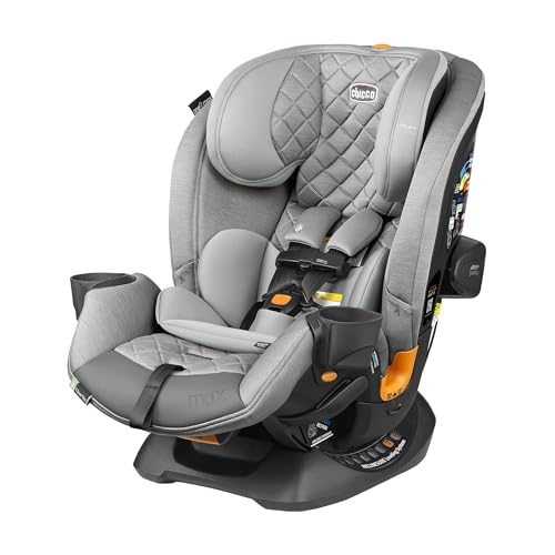 Image of Chicco OneFit Max ClearTex All-in-One Car Seat with LeverLock Installation, Slim Design, Convertible Car Seat, Seat for Infants and Children 5-100 lbs | Ash/Grey