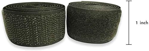 Miniatura 2 de Cinta de velcro para coser color caqui de 1 pulgada de ancho, no adhesiva, 1 yarda de longitud, juego de sujetadores de tela de nailon verde oliva