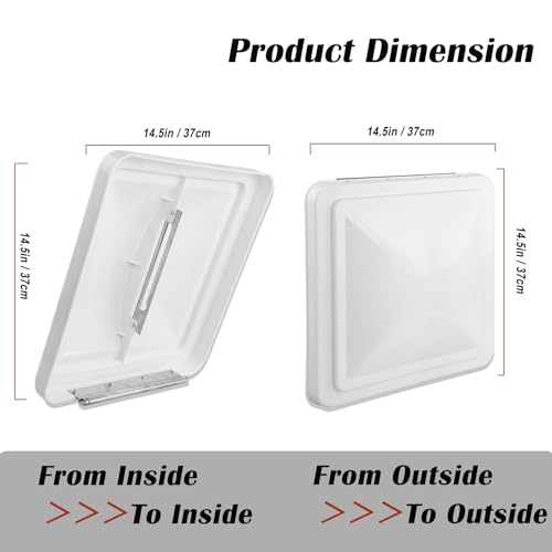caqeg 2 Pack 14\" Universal Roof Vent Cover Vent Lid Replacement for RV, Trailer, Camper, Motorhome Roof Vent Cover White